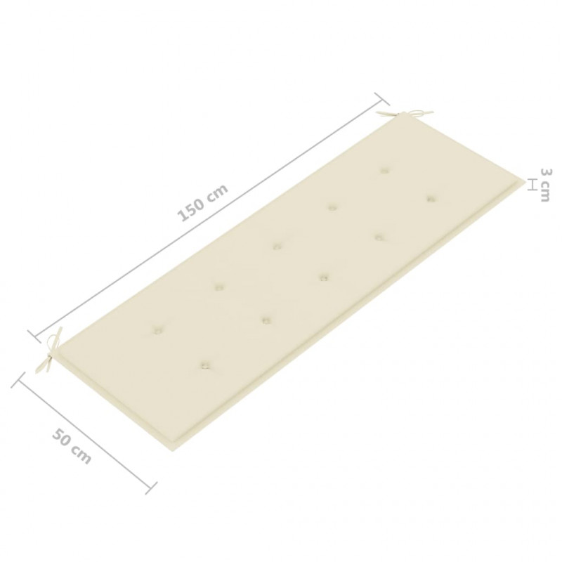 3-os. ławka ogrodowa z poduszką, 150 cm, szara, eukaliptus