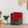 Ogrodowa sofa narożna z palet, z poduszkami, drewno sosnowe