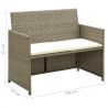 2-osobowa sofa ogrodowa z poduszkami, polirattan, beżowa