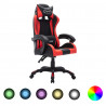 Fotel dla gracza z RGB LED, czerwono-czarny, sztuczna skóra
