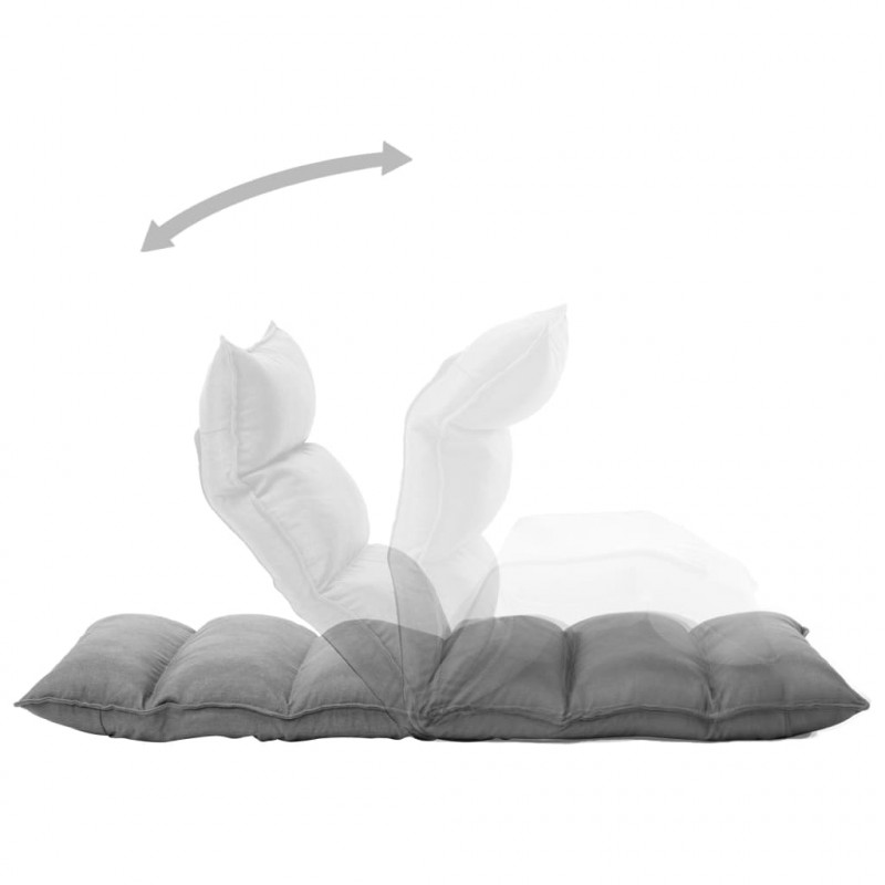 Składane krzesło podłogowe, jasnoszare, tkanina