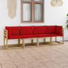 4-osobowa sofa z czerwonymi poduszkami