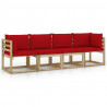 4-osobowa sofa z czerwonymi poduszkami