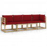 4-osobowa sofa z poduszkami w kolorze czerwonego wina