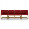 4-osobowa sofa z poduszkami w kolorze czerwonego wina