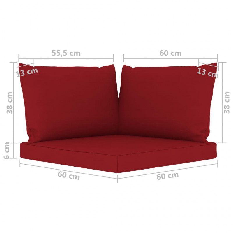 4-osobowa sofa z poduszkami w kolorze czerwonego wina