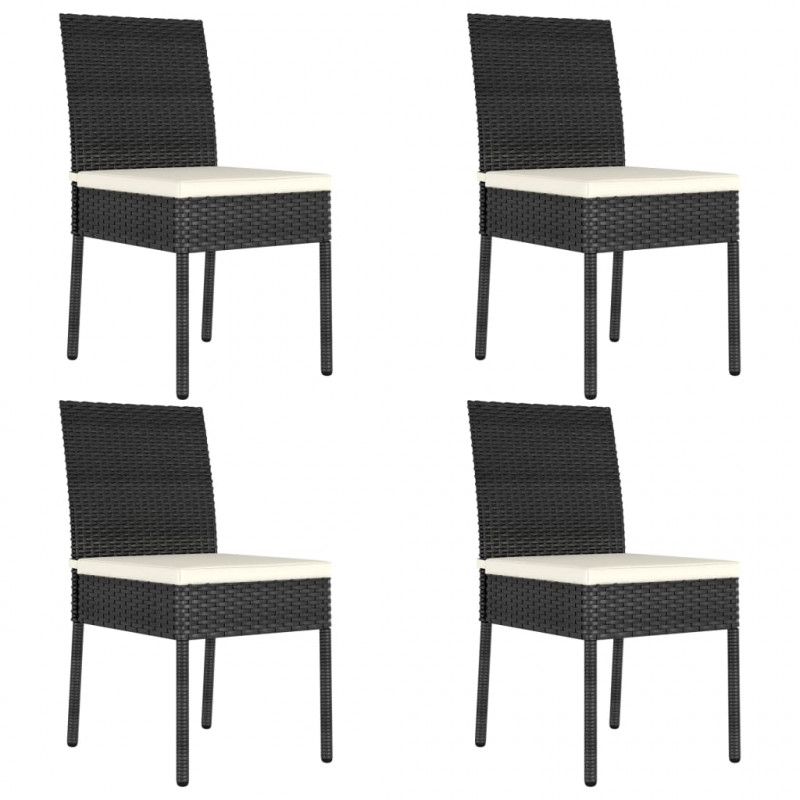 5-cz. zestaw mebli ogrodowych, polirattan, czarny