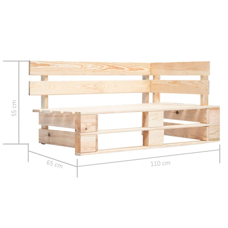 Sofa 2-os. z palet, z poduszkami, impregnowane drewno sosnowe