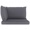 Ogrodowa sofa 2-os. z palet, z antracytowymi poduszkami, sosna