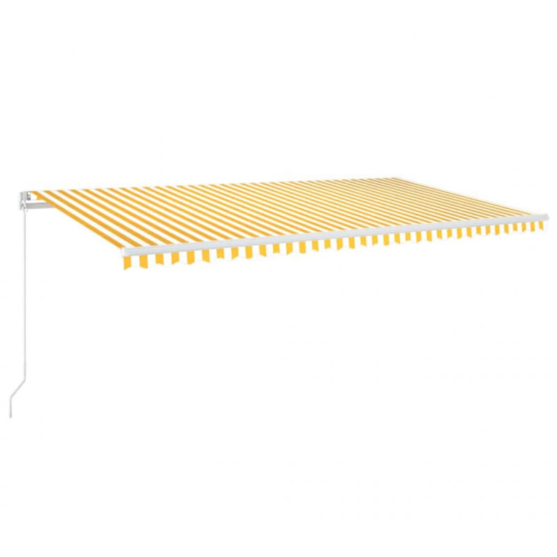 Ręcznie zwijana markiza z LED, 600 x 300 cm, żółto-biała