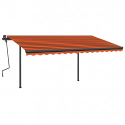 Ręcznie zwijana markiza z LED, 4x3 m, pomarańczowo-brązowa