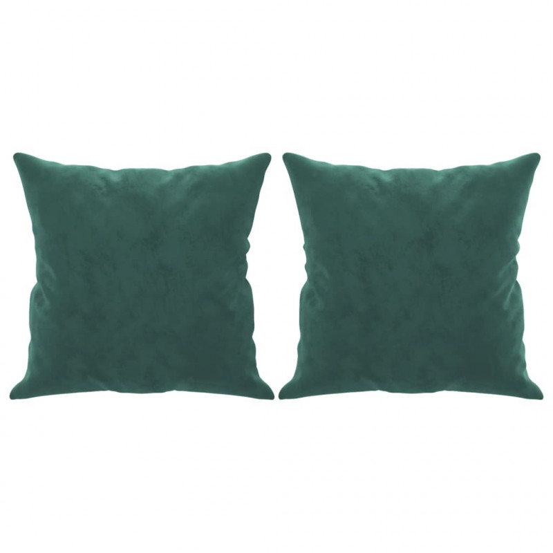 2-osobowa sofa z poduszkami, ciemnozielona, 120 cm, aksamit