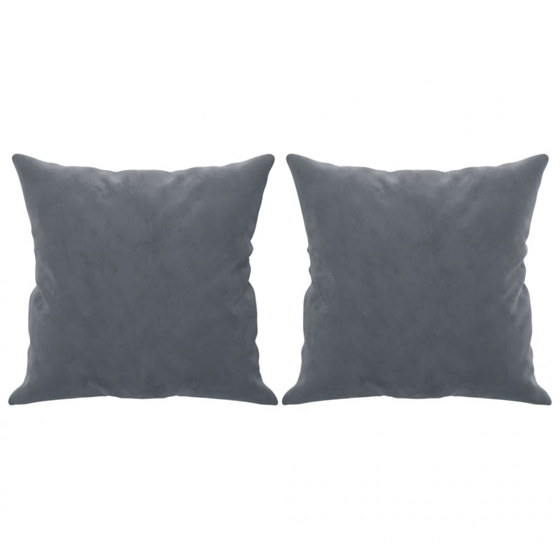 3-osobowa sofa z poduszkami, ciemnoszara, 180 cm, aksamit