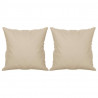 2-osobowa sofa z poduszkami, kremowa, 140 cm, mikrofibra