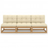 3-osobowa sofa z poduszkami, lite drewno sosnowe