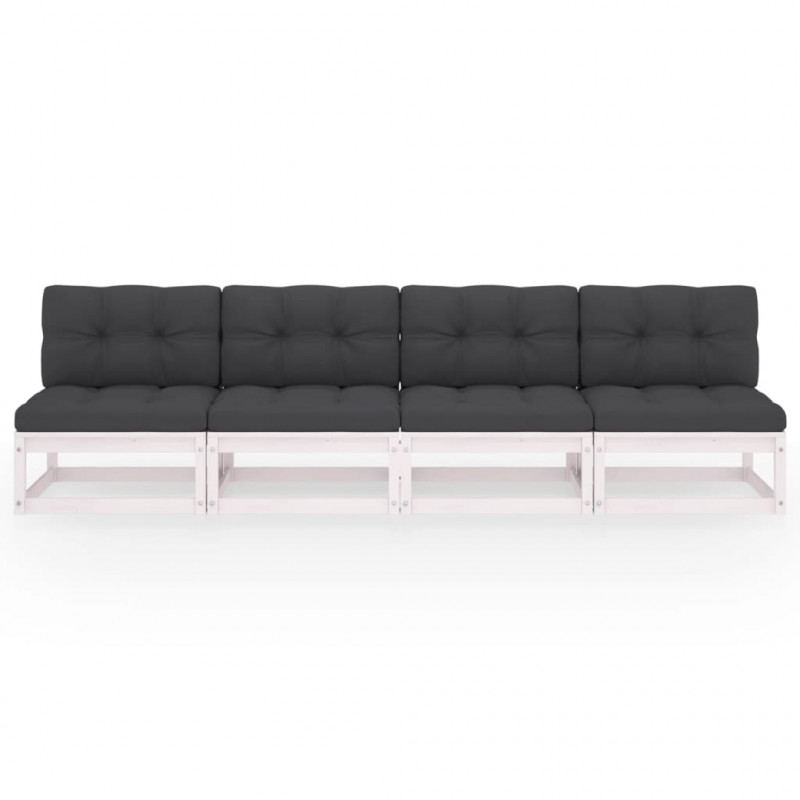 4-osobowa sofa ogrodowa z poduszkami, lite drewno sosnowe