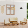 5-cz. zestaw wypoczynkowy do ogrodu, z poduszkami, lita sosna