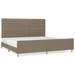 Rama łóżka bez materaca, taupe, 200x200 cm, obita tkaniną