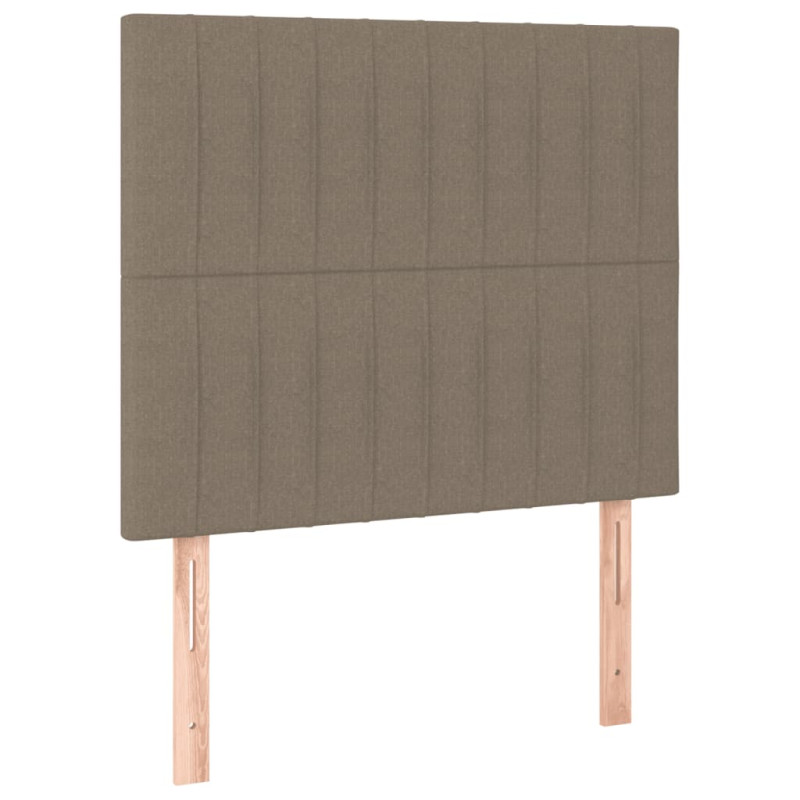 Rama łóżka z zagłówkiem, kolor taupe, 90x200 cm, obita tkaniną