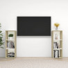 Szafki TV, 2 szt., biel i dąb sonoma, 107x35x37 cm, płyta
