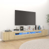 Szafka TV z oświetleniem LED, dąb sonoma, 260x35x40 cm
