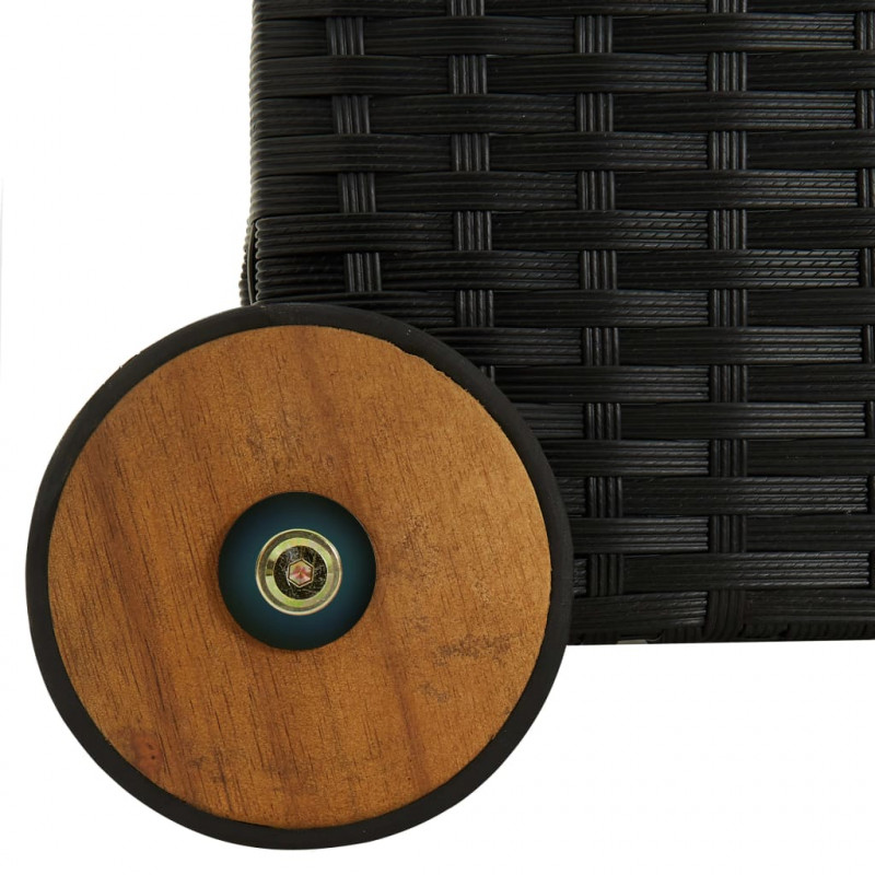Skrzynia ogrodowa, czarna, 120x65x61 cm, rattan PE
