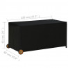 Skrzynia ogrodowa, czarna, 120x65x61 cm, rattan PE