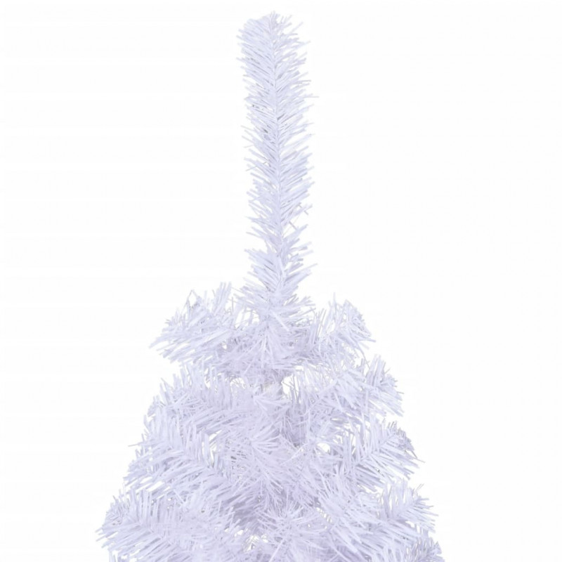 Sztuczna choinka ze stojakiem, połówka, biała, 150 cm, PVC
