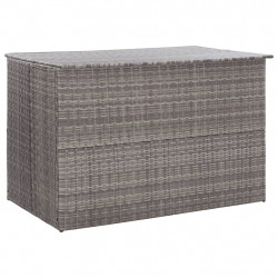 Skrzynia ogrodowa, szara, 150 x 100 x 100 cm, rattan PE