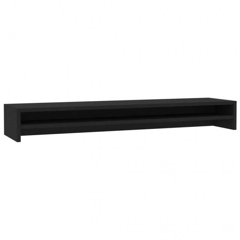 Półka pod monitor, czarna 100x24x13 cm, materiał drewnopochodny