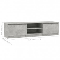 Szafka pod TV, betonowy szary, 140x40x35,5 cm