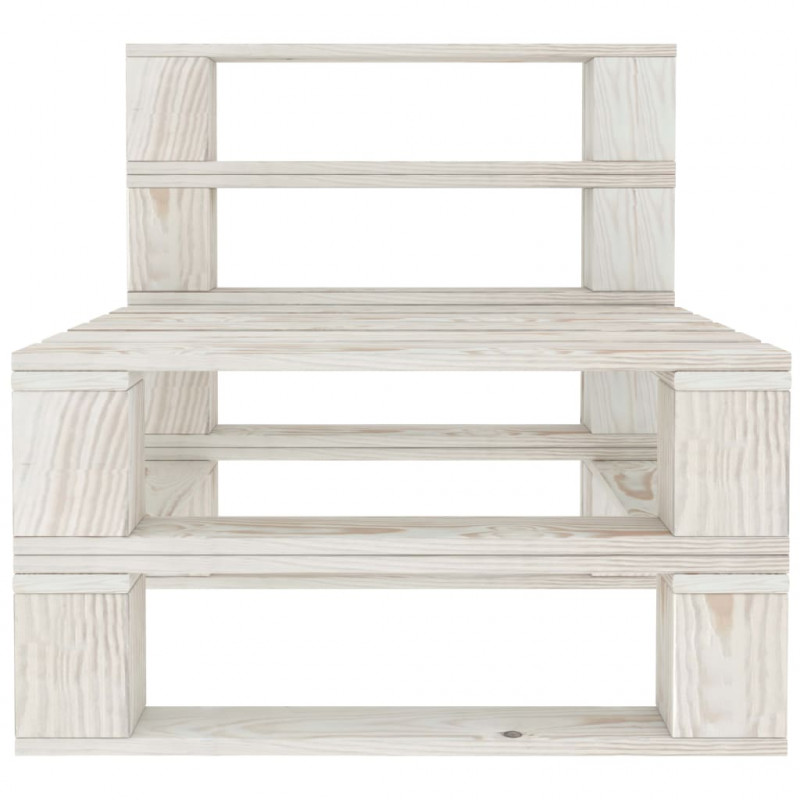 Sofa ogrodowa z palet, drewniana, biała