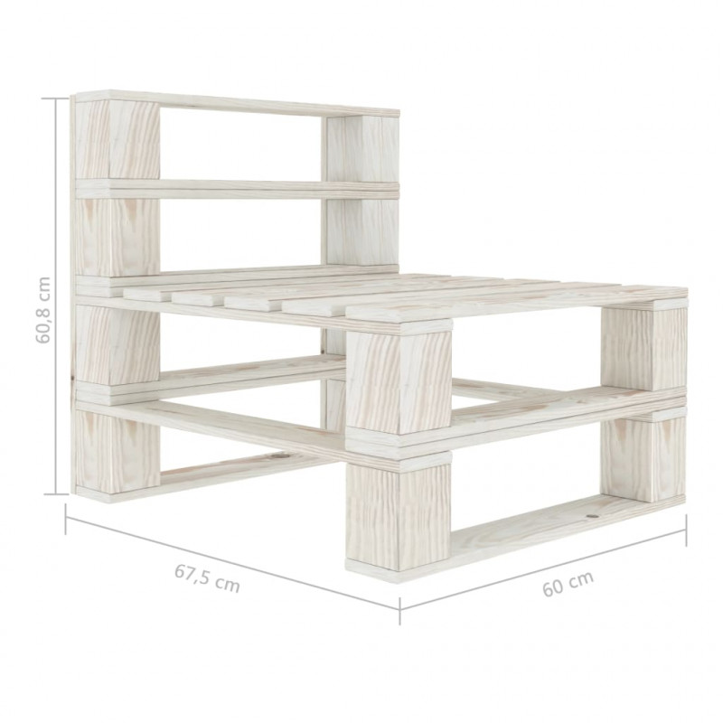 Sofa ogrodowa z palet, drewniana, biała