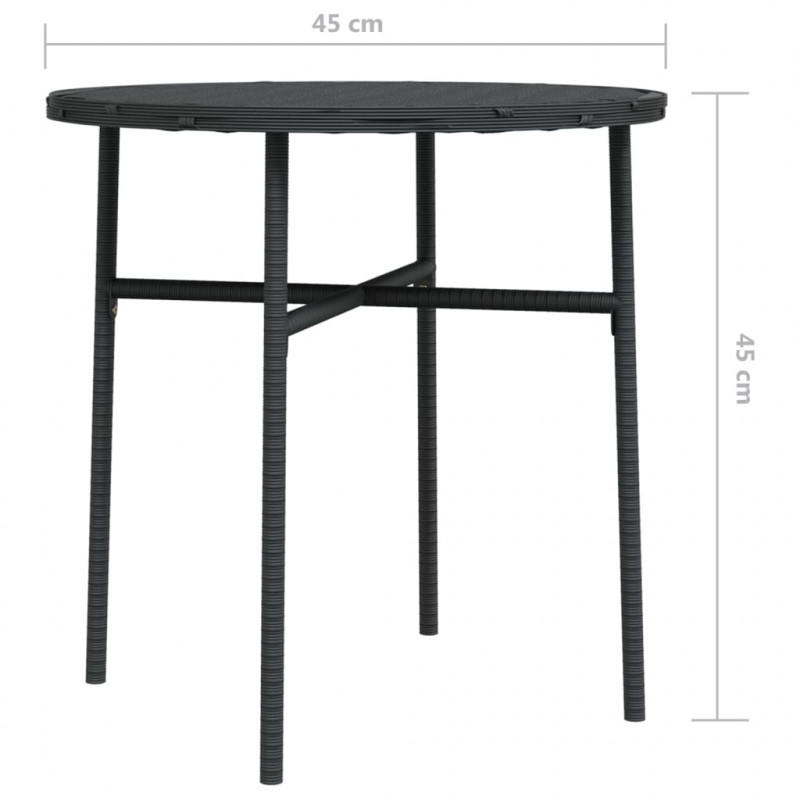 Stolik herbaciany, czarny, 45 cm, polirattan