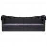 Sofa ogrodowa z zadaszeniem, polirattan, czarna