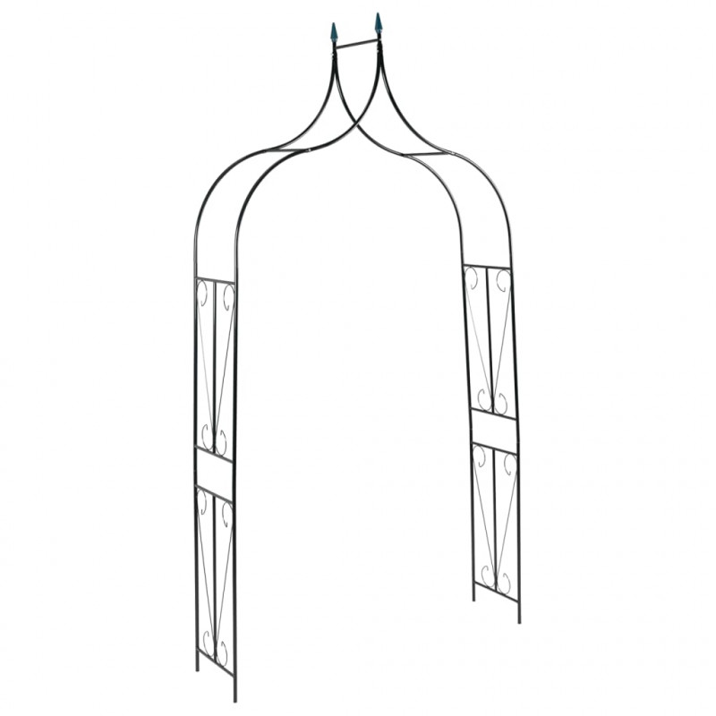 Pergola ogrodowa, ciemnozielona, 120x38x258 cm, żelazna