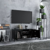 Szafka TV, metalowe nóżki, czarna, 103,5x35x50 cm