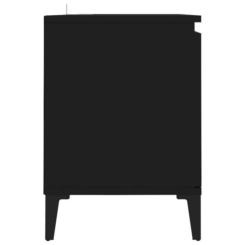 Szafka TV, metalowe nóżki, czarna, 103,5x35x50 cm