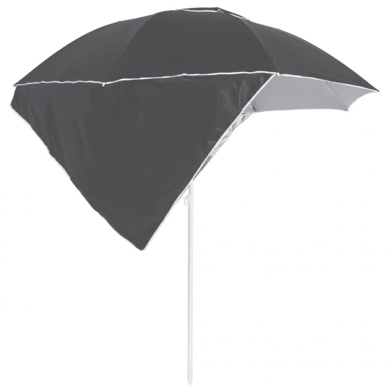 Parasol plażowy ze ściankami bocznymi, antracytowy, 215 cm