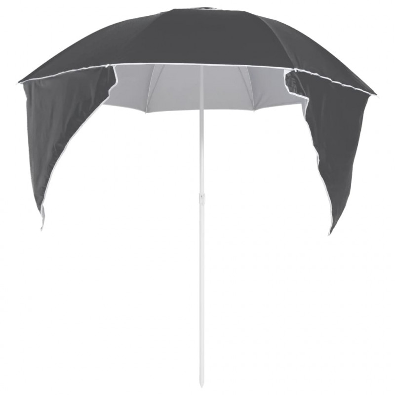 Parasol plażowy ze ściankami bocznymi, antracytowy, 215 cm