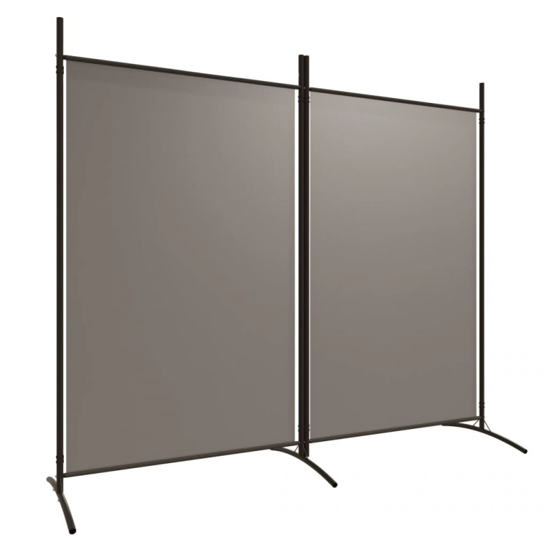 Parawan 2-panelowy, antracytowy, 175x180 cm, tkanina