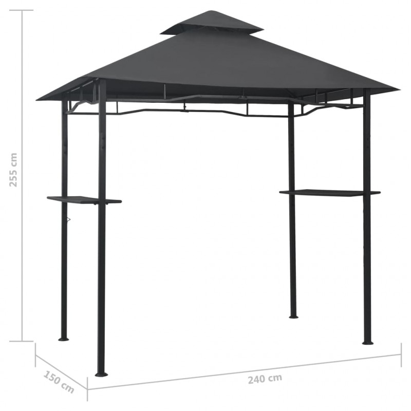 Altanka nad grill, 240x150x255 cm, antracytowa, stal
