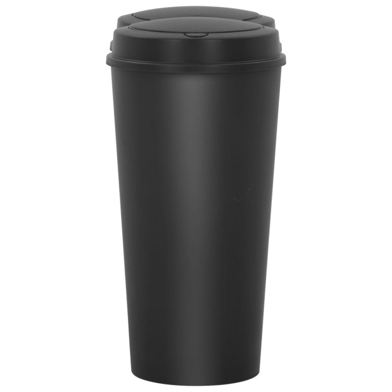 Podwójny kosz na śmieci, czarny, 50 L