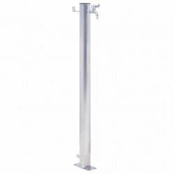 Kran ogrodowy na okrągłym słupku, 80 cm, stal nierdzewna