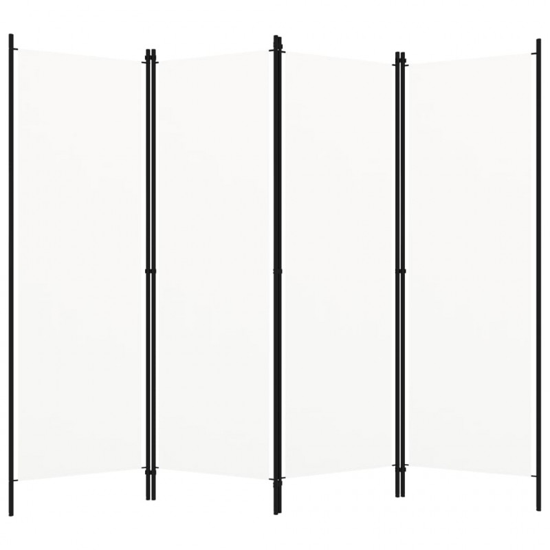 Parawan 4-panelowy, biały, 200 x 180 cm