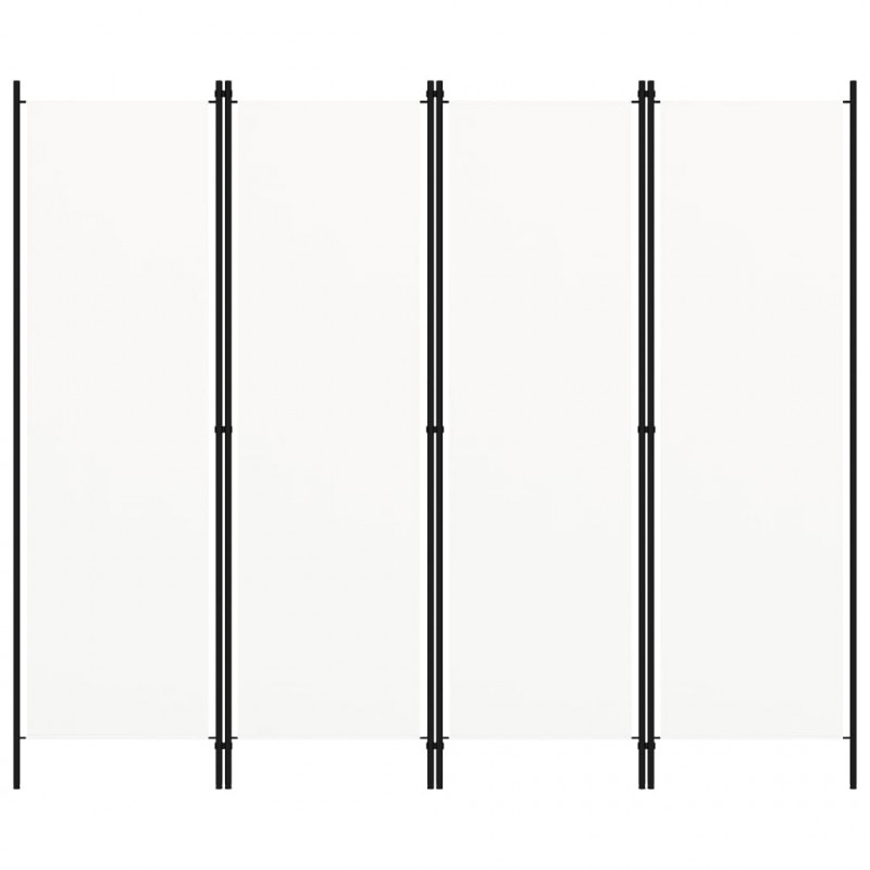 Parawan 4-panelowy, biały, 200 x 180 cm