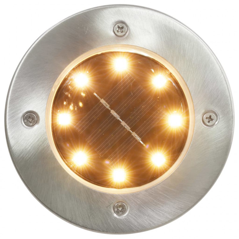Solarne lampy gruntowe, 8 szt., ciepłe białe LED