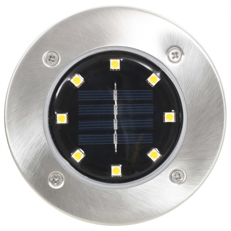 Solarne lampy gruntowe, 8 szt., ciepłe białe LED