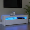 Szafka pod TV z oświetleniem LED, biała, 120x35x40 cm