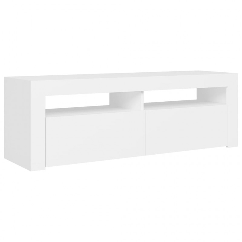 Szafka pod TV z oświetleniem LED, biała, 120x35x40 cm